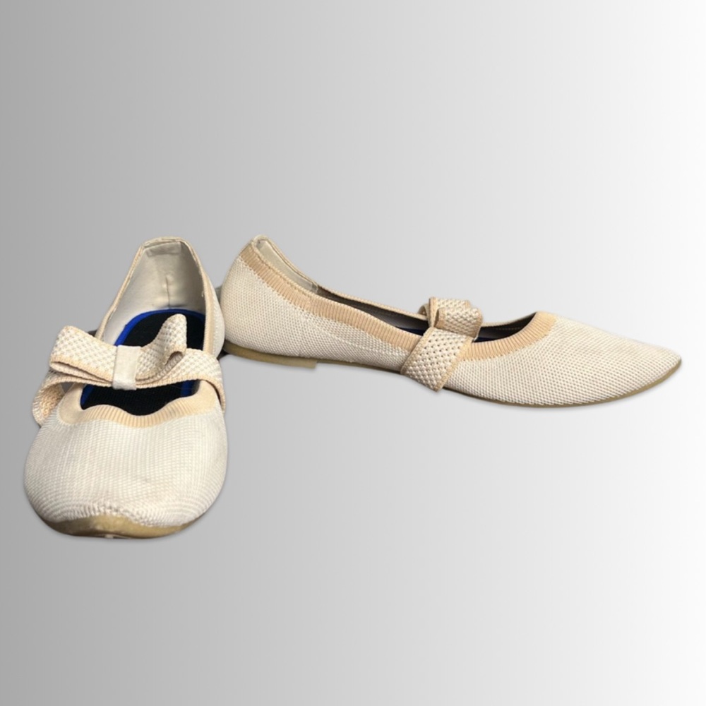 37. Rothy’s Style Off White Slip on Shoes, Top Bow, Adjustable Strap, Size 41. - Picture 6 of 8